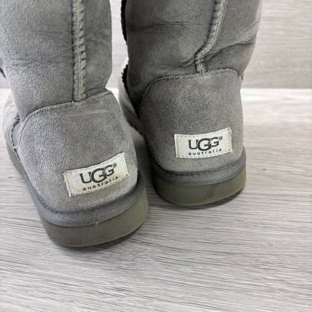 UGG Australia Women's Size 7 Shearling Boots Suede Classic Tall 5815 Gray - Picture 7 of 11